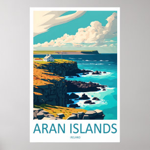 Aran Islands Vintage Reisposter Ski Nationaal Poster