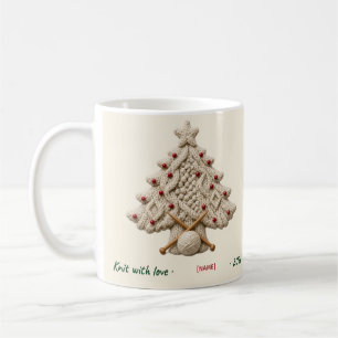 Aran Kabelbrei Kerstboom, Gepersonaliseerd Koffiemok