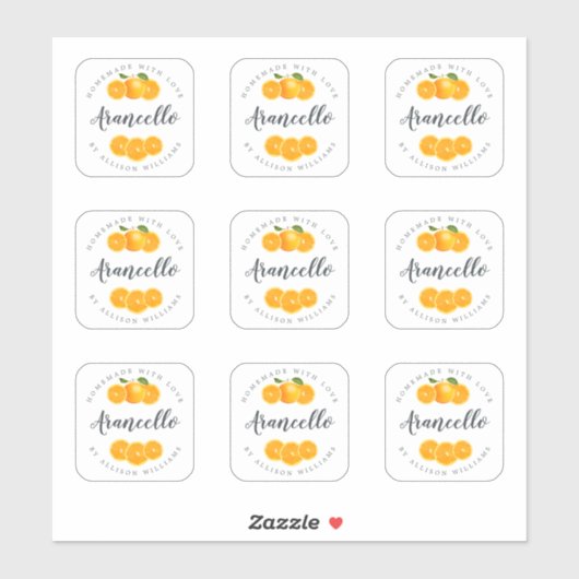 Arancello Mini Fles Label – 2 inch Vierkant (Vel)