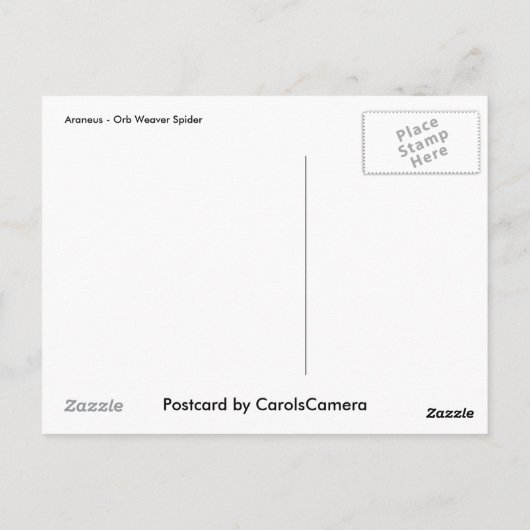 Araneus Orb Weaver Spider Briefkaart (Achterkant)