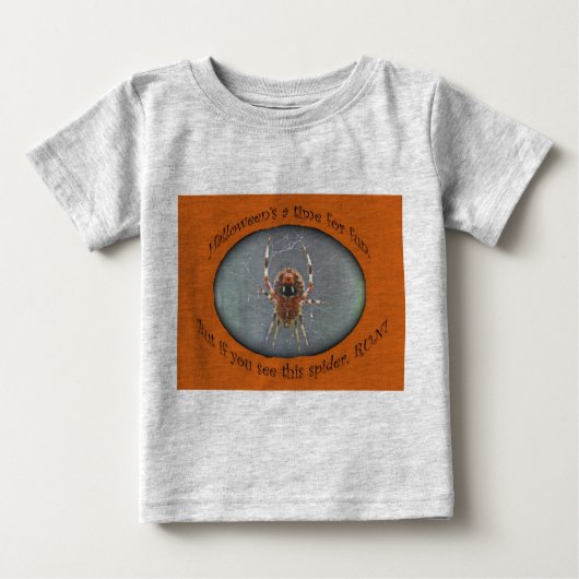 Araneus Orb Weaver Spider Halloween Baby T-Shirt (Voorkant)