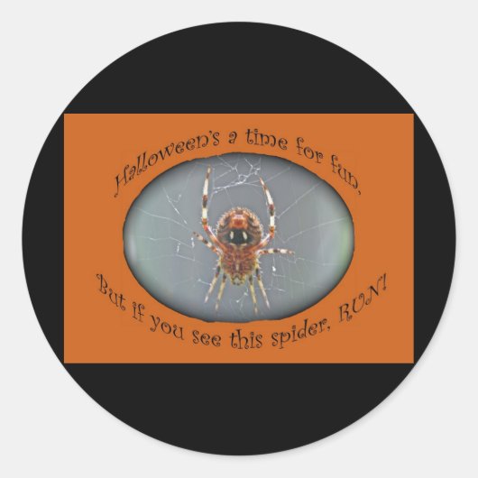 Araneus Orb Weaver Spider Halloween Sticker (Voorkant)