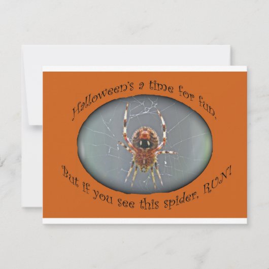 Araneus Wielwebspin Halloween Uitnodiging (Voorkant)