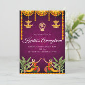 Arangetram uitnodigen & Bharatnatyam show uitnodig Kaart (Staand voorkant)