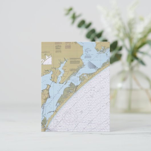 Aransas Pass Texas Nautical Chart Briefkaart (Staand voorkant)