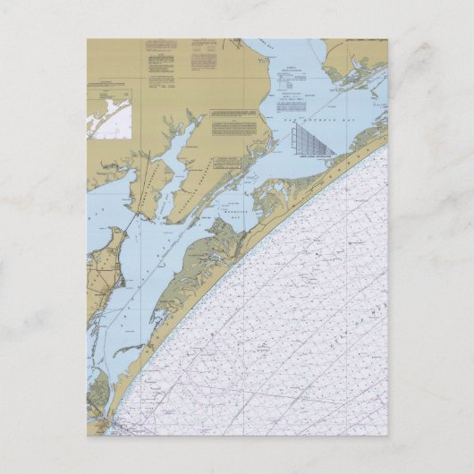 Aransas Pass Texas Nautical Chart Briefkaart (Voorkant)