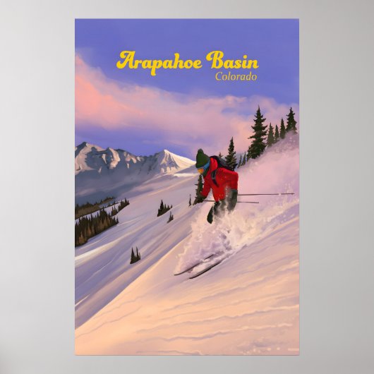 Arapahoe Basin Colorado Skigebied Reisposter Poster (Voorkant)