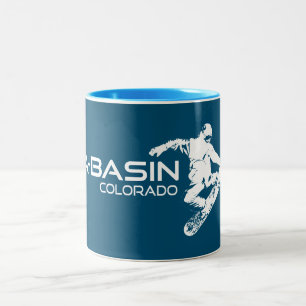 Arapahoe Basin Colorado Snowboarder Tweekleurige Koffiemok