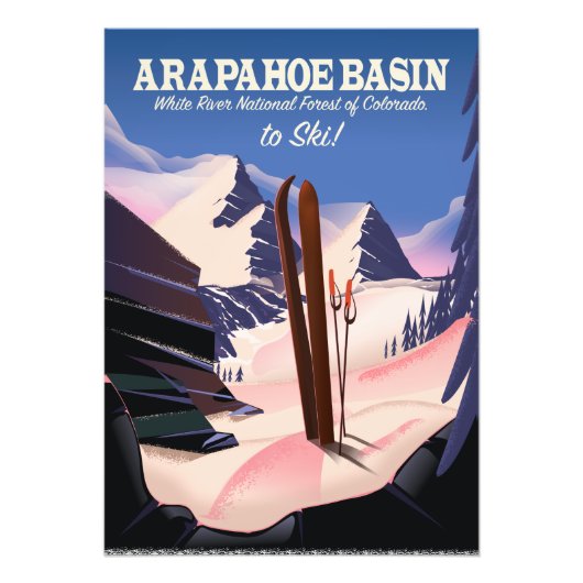 Arapahoe Basin,White River Nationaal Bos Ski Foto Afdruk (Voorkant)