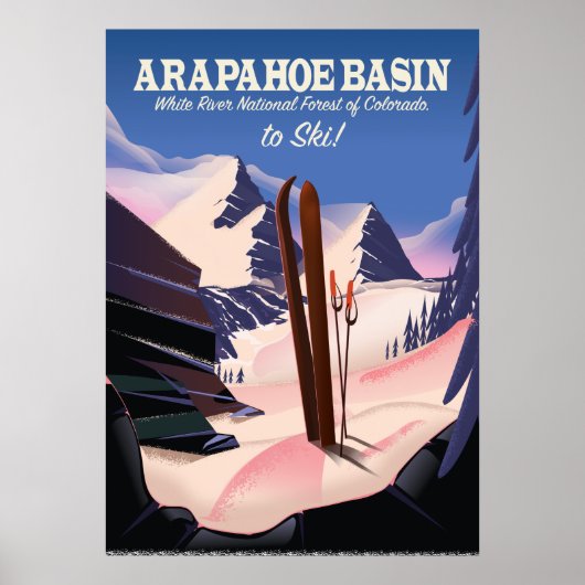 Arapahoe Basin,White River Nationaal Bos Ski Poster (Voorkant)