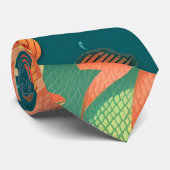 Arapaima Geometrisch Kleurrijk Aangepast Patroon Stropdas (Opgerold)