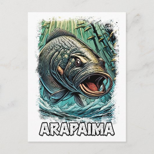 Arapaima Monster Vis Voor EXTREME ANGLERS Amazone Briefkaart (Voorkant)