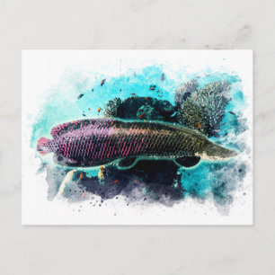 Arapaima Monster Vis Waterverf Pirarucu Paiche Briefkaart