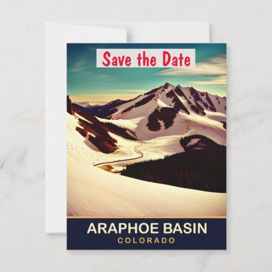Araphoe Basin, Colorado, Reisansichtkaart Save The Date (Voorkant)