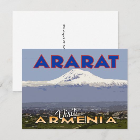 Ararat, bezoek Armenië briefkaart (Voorkant / Achterkant)