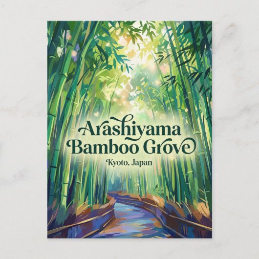 Arashiyama Bamboebos Japan Briefkaart (Voorkant)