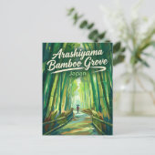 Arashiyama Bamboebos Japan Briefkaart (Staand voorkant)