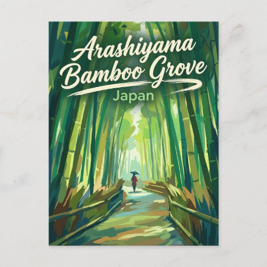 Arashiyama Bamboebos Japan Briefkaart (Voorkant)