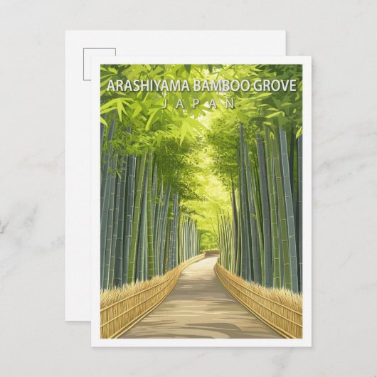 Arashiyama Bamboo Grove Japan Reizen Briefkaart (Voorkant / Achterkant)