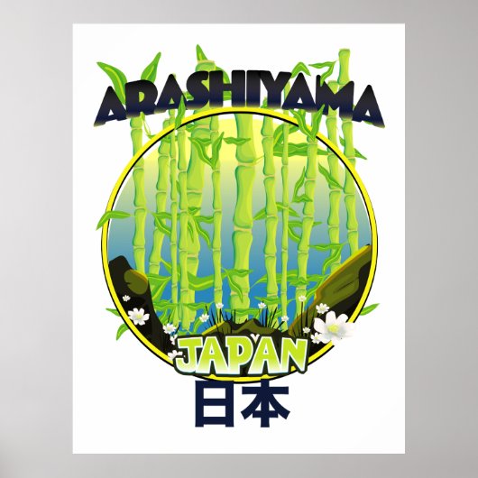 Arashiyama Japan reizen logo Poster (Voorkant)