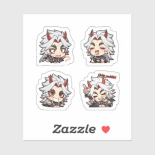 Arataki Itto Genshin Impact 4 stuks stickerblad Sticker