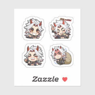 Arataki Itto Genshin Impact 4 stuks stickerblad Sticker