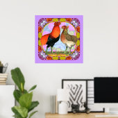 Araucana Chickens Art Poster (Thuiskantoor)