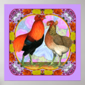 Araucana Chickens Art Poster (Voorkant)