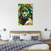"Arayúna" Oerwoud Canvas - Vrouwen in het Amazoneg Afdruk (Insitu (Slaapkamer))