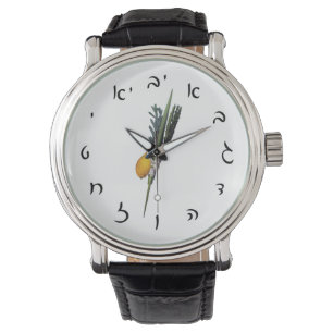 Arba Minim - Hebreeuwse Script Numerals Horloge
