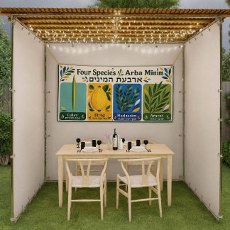 Arba Minim Sukkah-decoratie, Vier Soorten Sukkot Spandoek