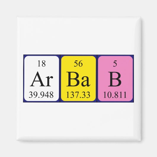 Arbab periodiek table name magnet (Voorkant)