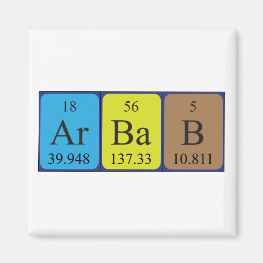 Arbab periodiek table name magnet (Voorkant)