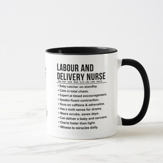 Arbeid en bevalling mok (Rechts)