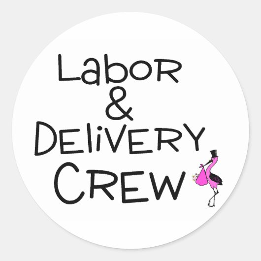 Arbeid en bezorgers Stork Ronde Sticker (Voorkant)