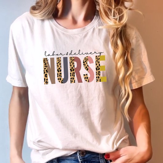 Arbeid en Levering Nurse Leopard print voor Nurse T-shirt