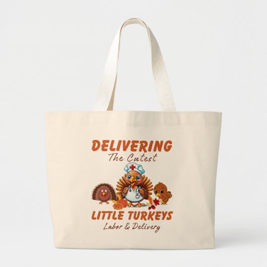 Arbeid en levering Thanksgiving cadeau voor verple Grote Tote Bag (Voorkant)