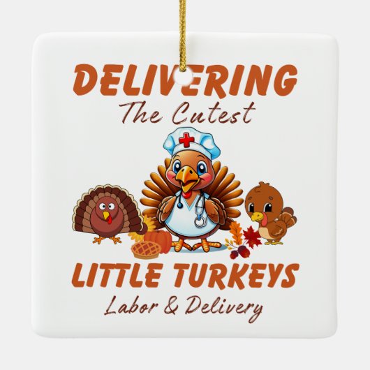 Arbeid en levering Thanksgiving cadeau voor verple Keramisch Ornament (Achterkant)