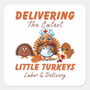 Arbeid en levering Thanksgiving cadeau voor verple Vierkante Sticker