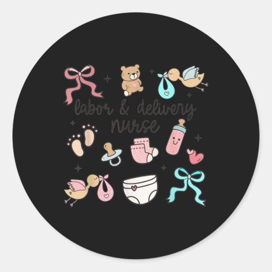 Arbeid en Levering Verpleegkundige Afstuderen L&AM Ronde Sticker (Voorkant)