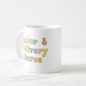 Arbeid en levering verpleegkundige Groovy Retro Koffiemok (Voorkant links)