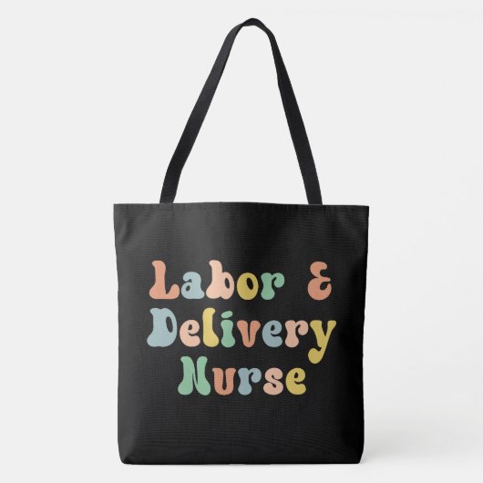 Arbeid en levering verpleegkundige Groovy Retro Tote Bag (Voorkant)