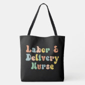Arbeid en levering verpleegkundige Groovy Retro Tote Bag (Achterkant)