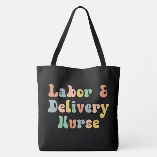 Arbeid en levering verpleegkundige Groovy Retro Tote Bag (Achterkant)