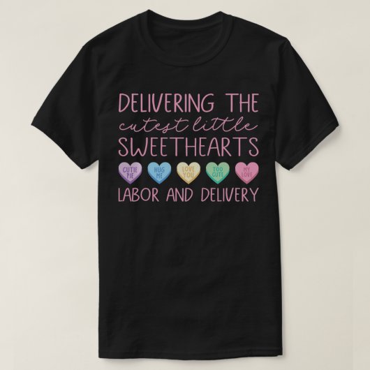 Arbeid en levering Verpleegkundige Valentijnsdag L T-shirt (Design voorkant)