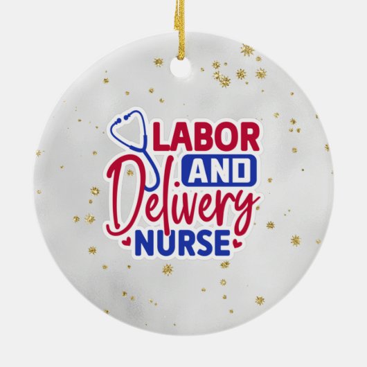 Arbeid- en leveringsverzekering | Grijs | Sparkle Keramisch Ornament (Achterkant)