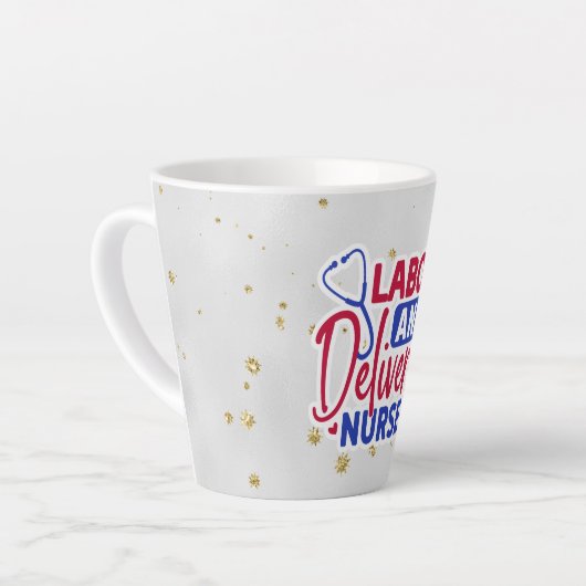 Arbeid- en leveringsverzekering | Grijs | Sparkle Latte Mok (Linkerhoek)