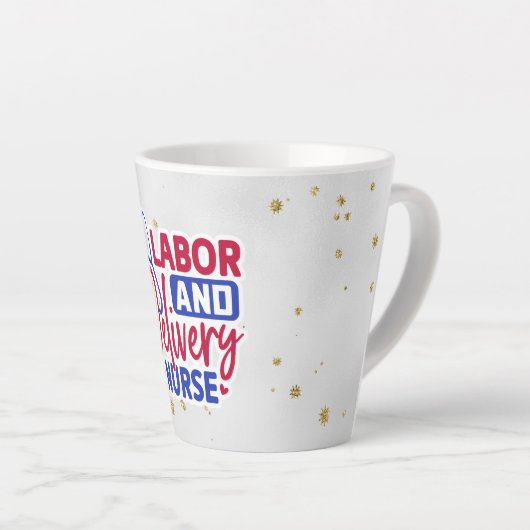 Arbeid- en leveringsverzekering | Grijs | Sparkle Latte Mok (Rechterhoek)