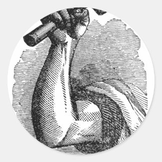 Arbeid Hand Holding Hammer Ronde Sticker