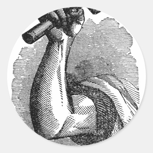 Arbeid Hand Holding Hammer Ronde Sticker (Voorkant)